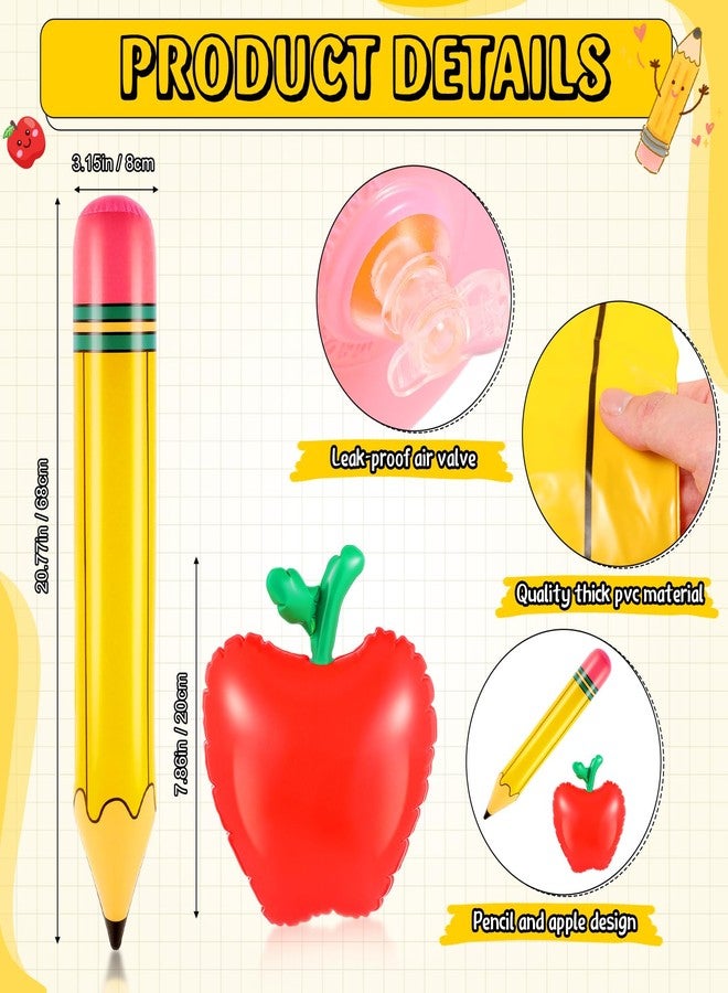 LaRandom 12 Pcs Giant Inflatable Pencils and Fruits Balloons Set Large Blow up Pencil Fruit Classroom Decoration for Back to School Classroom Garden Room Birthday Party Indoor Outdoor Decor - Image 2